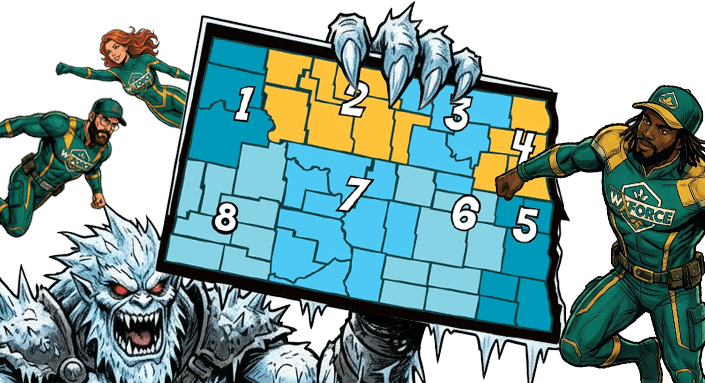 group of heroes defending North Dakota
