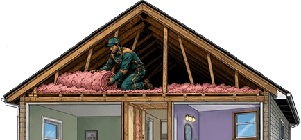 cross section of house, focusing on the attic