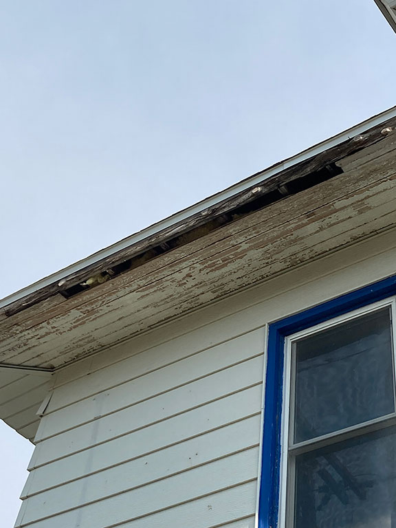soffit & fascia of house before replacement
