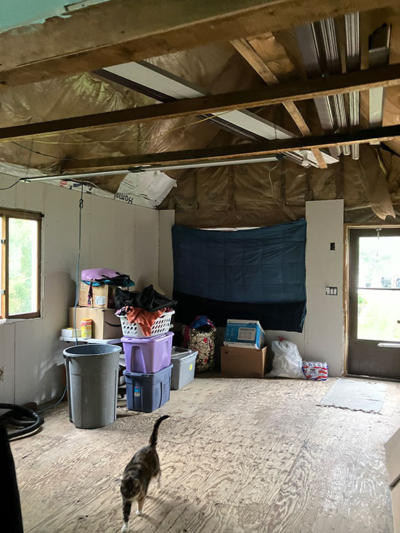 before insulation in roof of home was replaced