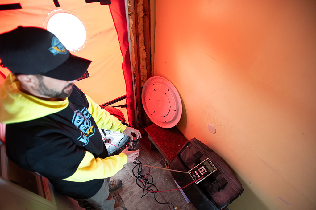a WxForce team member performing a test