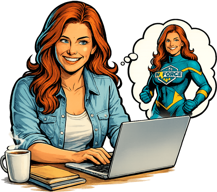 female working on a laptop and daydreaming of becoming a WxForce team member