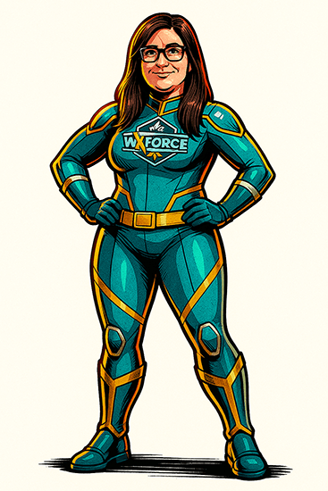 female superhero depicting WxForce member Jayden