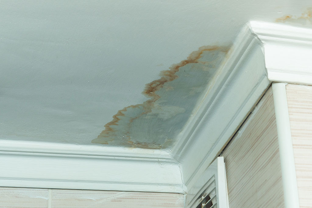 water stained ceiling
